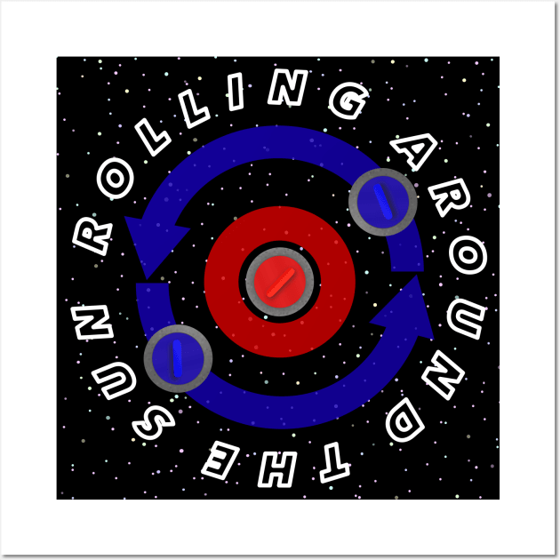 [Except Apparel] Curling Stone rolling like the Earth's orbit Wall Art by kinocomart